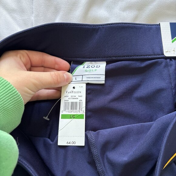 NWT Izod Golf Skort Skirt Blue Yellow Pull On Stretch Womens Size Large Pockets - Picture 4 of 10
